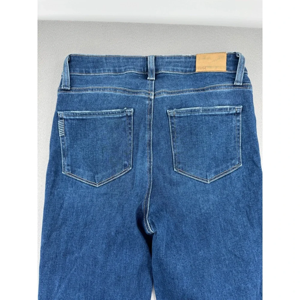 Paige Cindy High Rise Straight Leg Jeans Womens 28 (29x28) Blue Stretch Denim
